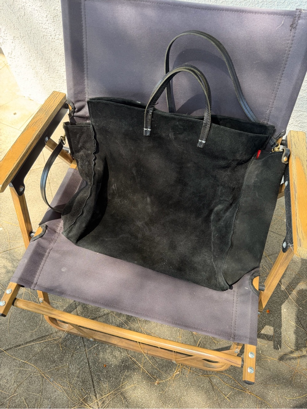 Clare V Black Suede Convertible Tote with Gold Hardware - Picture 5 of 5